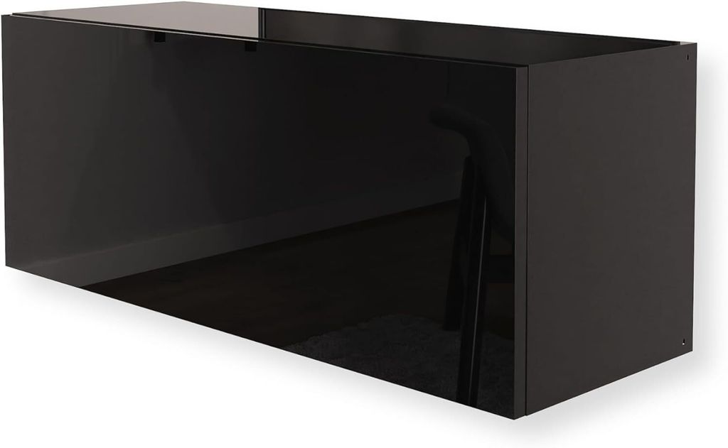 Nástenná skrinka vysoký lesk Čierna 90 x 35 x 32 cm (ŠxVxH) Obrázok produktu 3