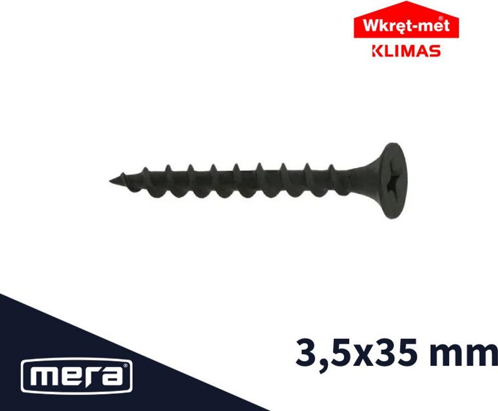 Wkręt-met Gipskartonschrauben für Holz 3,5 x 35 (1000 Produktbild 