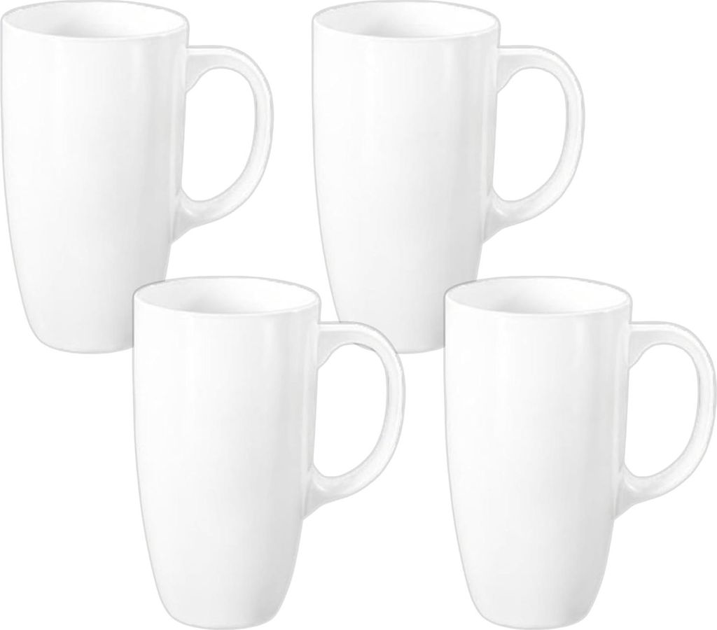 Zestaw 4 kubków Wilmax 630 ml, porcelana, białe, Zdjęcie produktu 
