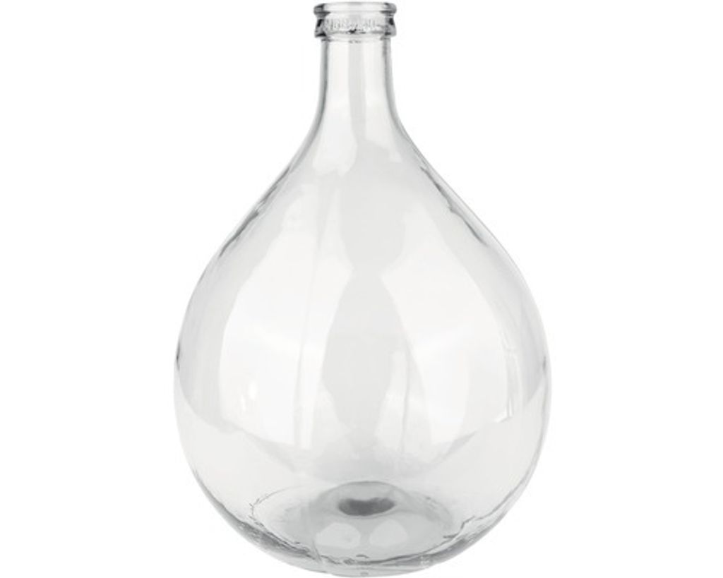 Korbflasche aus klarem Glas, 25 Liter, geruchsneutral, 4 cm Halsdurchmesser