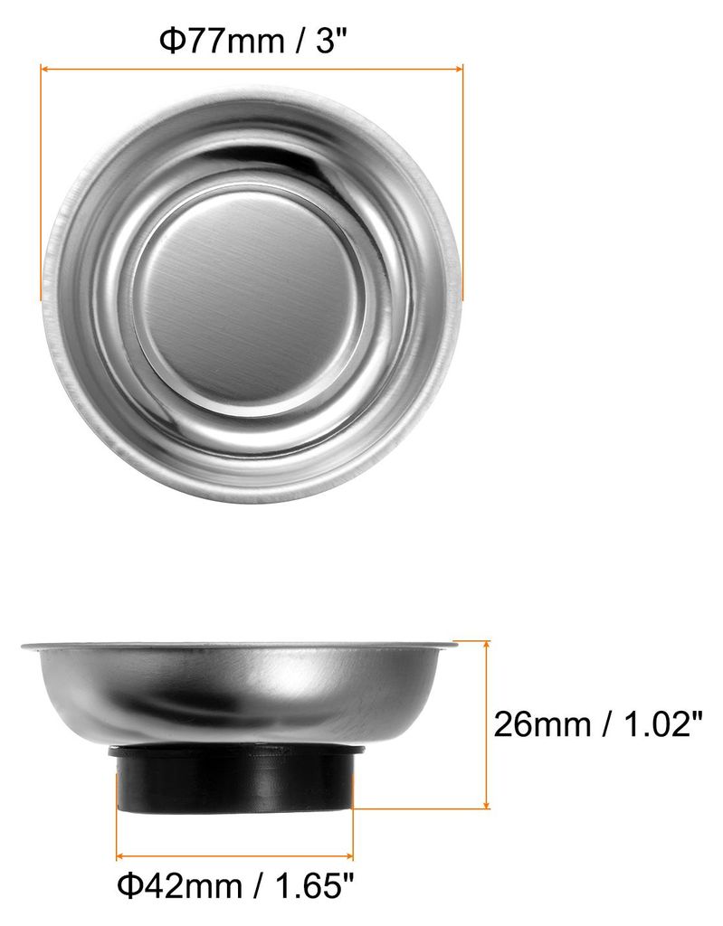 Runde Magnetische Schale 3" x 1.14" Edelstahl Magnet Werkzeugschale Teilehalter fš¹r Steckschlš¹ssel Schrauben Muttern Bolzen Stifte Unterlegsc...