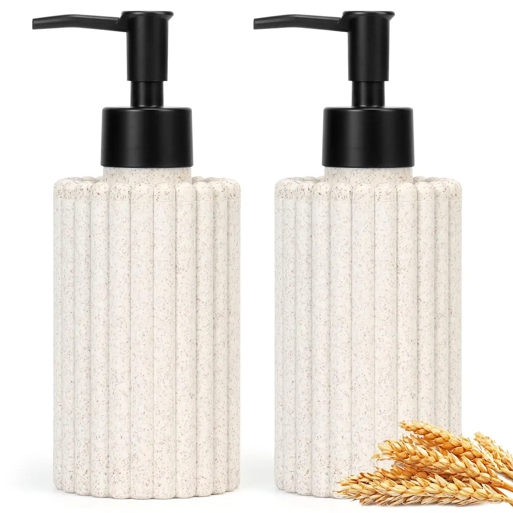 Distributeur de savon pour évier et douche lot de 2 rechargeables paille