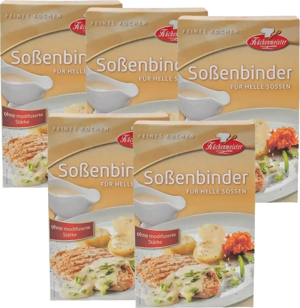 BIELMEIER Küchenmeister Soßenbinder hell 5×250 g – Bindemittel für helle Saucen, Rahmsoßen & Bratenjus – 1,25 kg Vorratspackung für cremi...