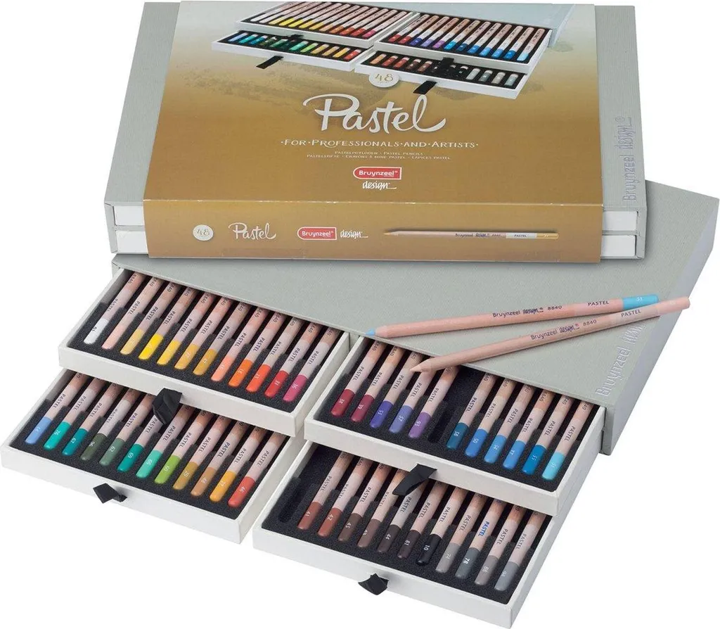 Bruynzeel Boîte de Crayons de Couleur Pastel pour Dessin Artistique 12 pcs