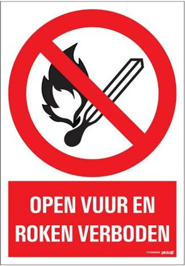 Panneau Interdiction de Fumer et Feu 23x33 cm pour Parking et Entrepôt
