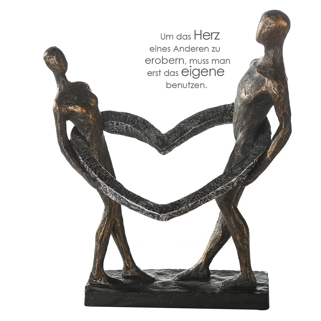 Sculpture couple connecte Gilde 79292 statue amour moderne 31 cm