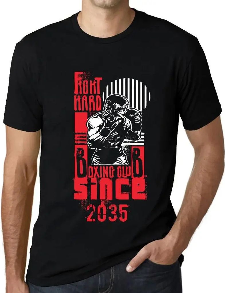 Herren Grafik T-Shirt Boxclub Kämpfen Sie hart seit 2035 – Boxing Club Fight Hard Since 2035 – Öko-Verantwortlich Vintage Jahrgang Kurzarm Lu...