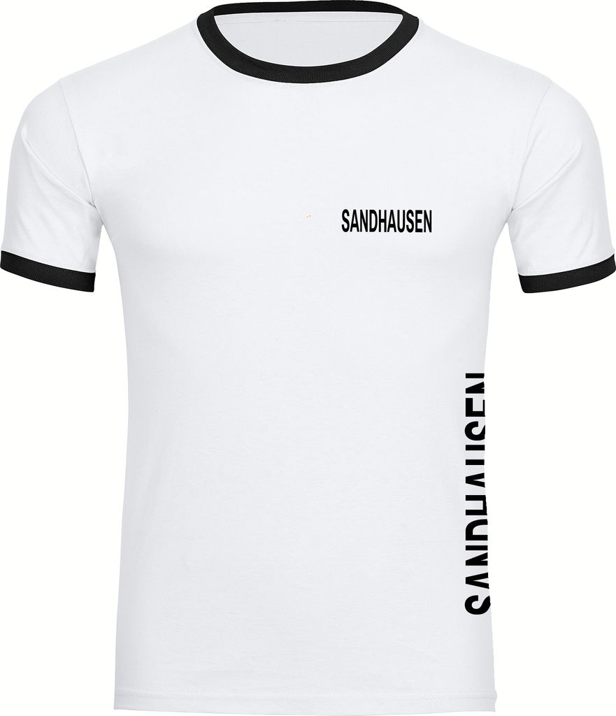 multifanshop Kontrast T-Shirt - Sandhausen - Brust & Seite, Produktbild 
