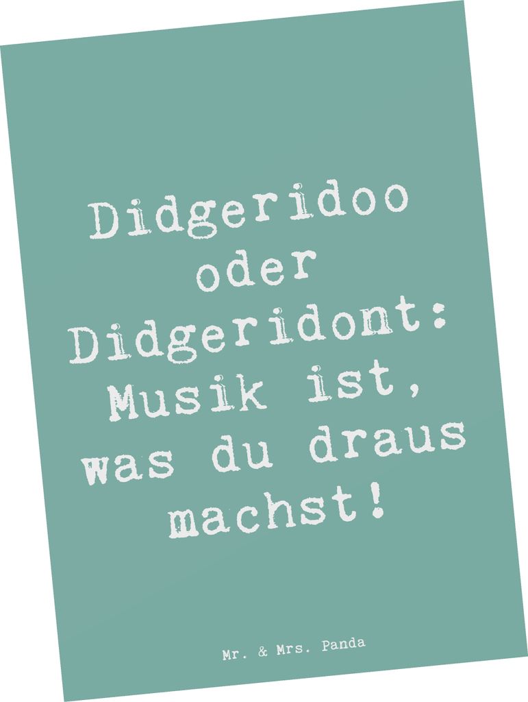 Mr. & Mrs. Panda Postkarte Spruch Didgeridoo Musik - Meeresbrise - Geschenk, Kultur, Musiker, spirituell, Ansichtskarten, Technik, Grußkarte, Aust...