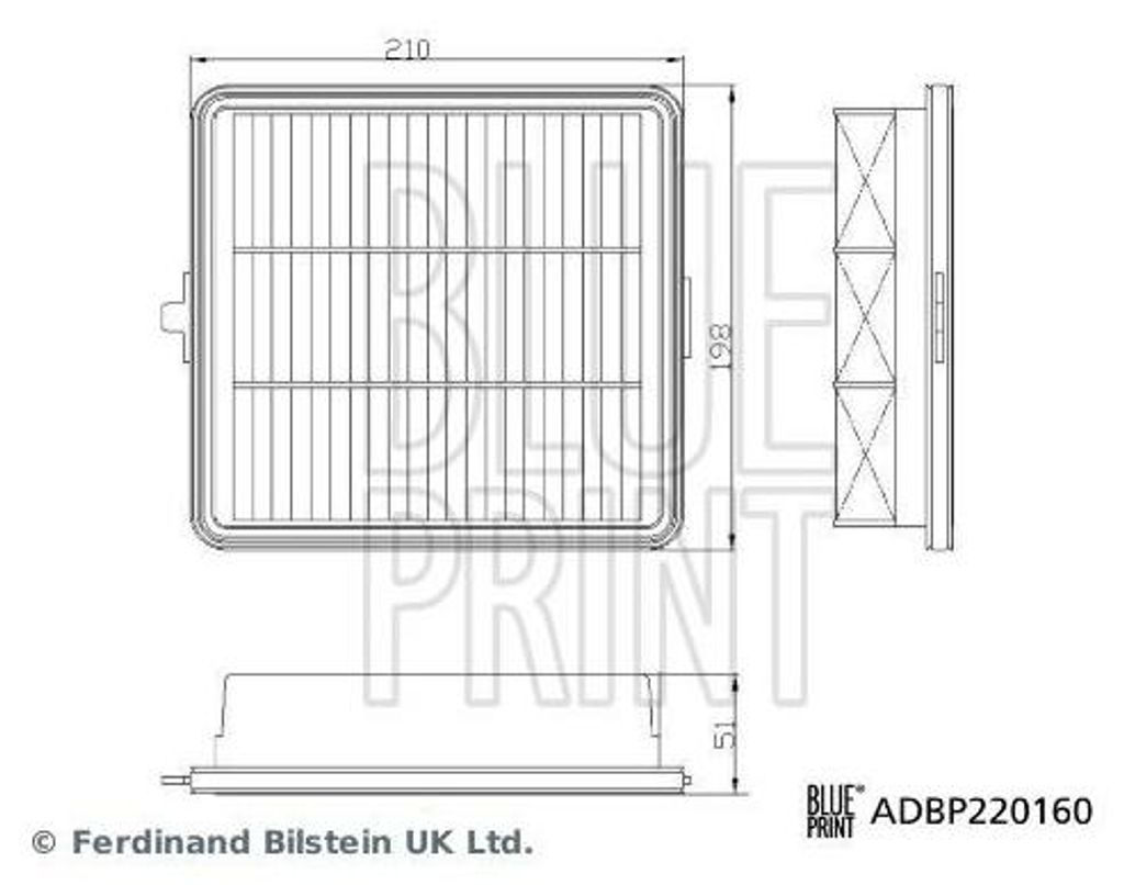 Luftfilter BLUE PRINT ADBP220160 für HYUNDAI Kona (SX2) Filtereinsatz