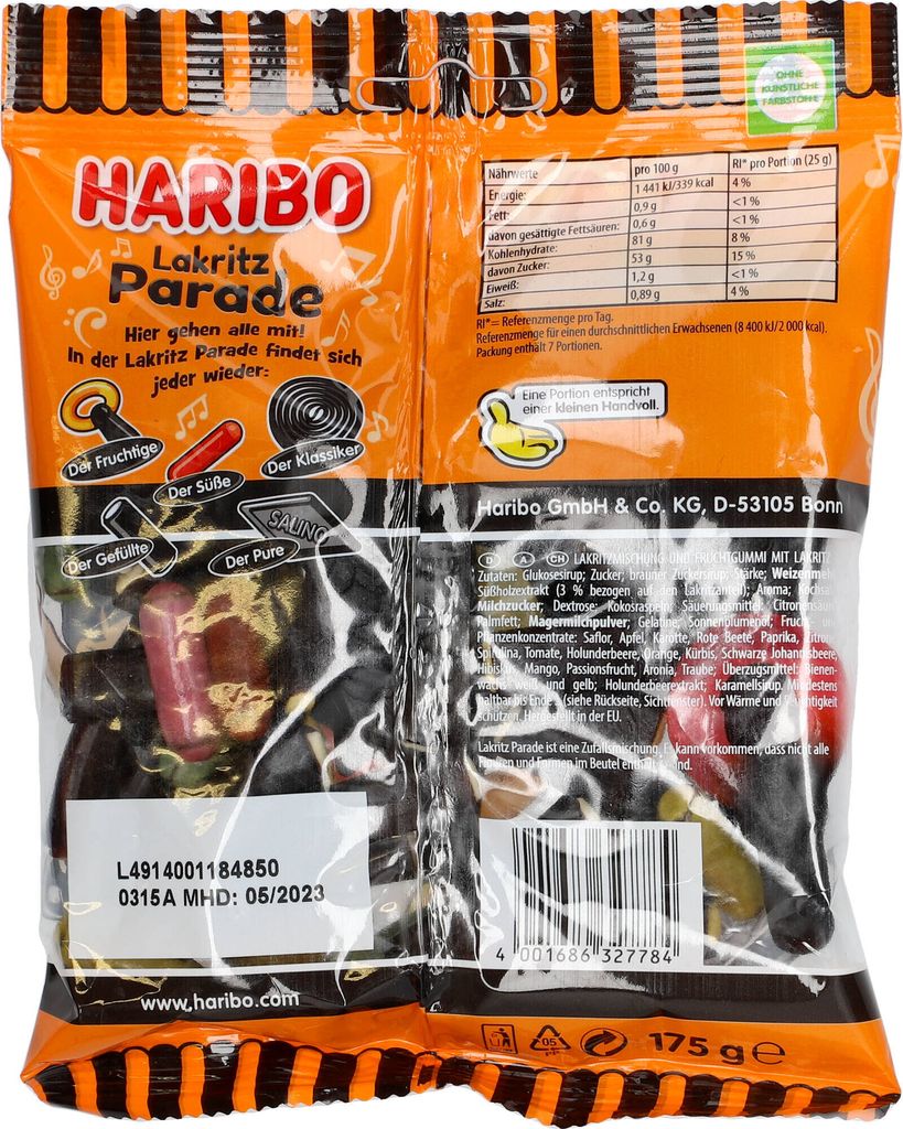 Haribo Lakritz Parade 175g Produktbild 4