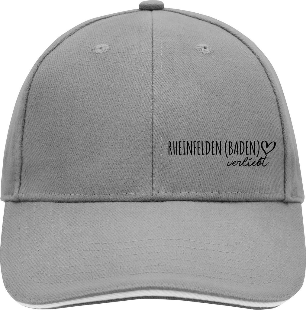 Huuraa Cappy Mütze Rheinfelden Baden verliebt Dark Grey/White Baumwolle 6-Panel Kappe Geschenkidee