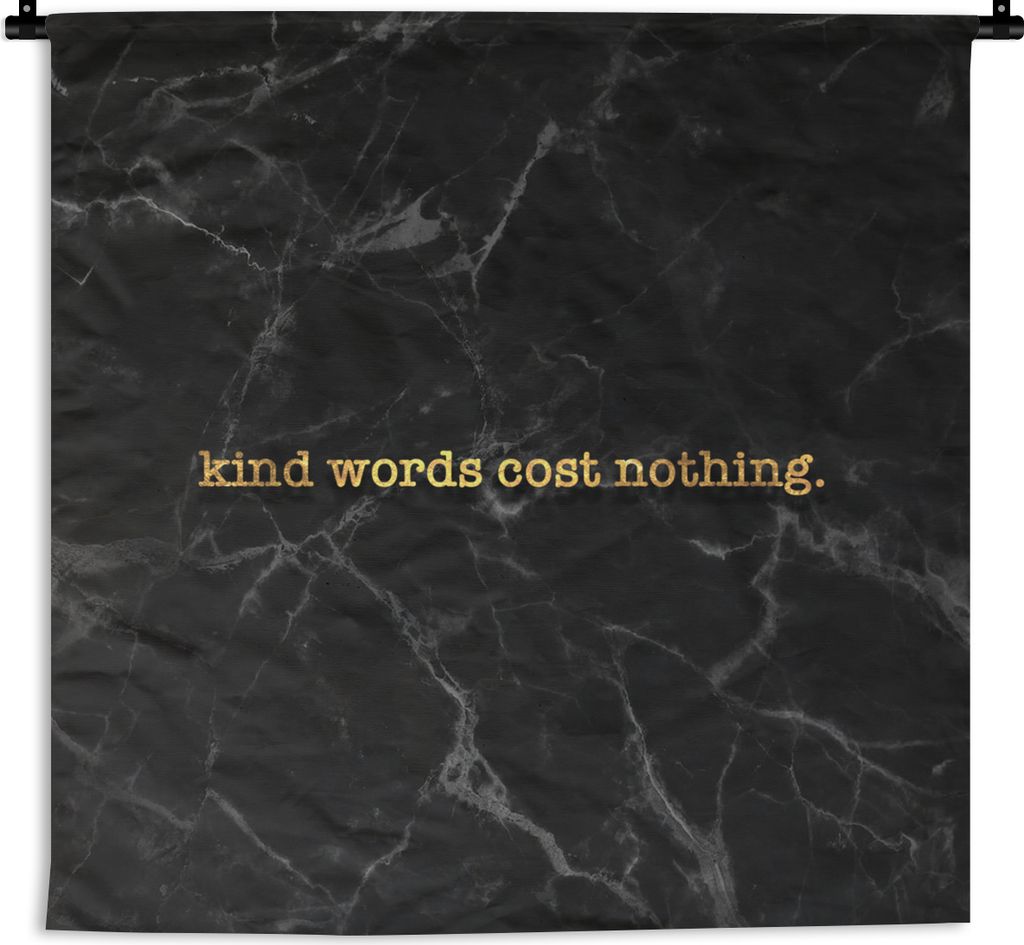 MuchoWow Wandteppich Wandbehang Zitate - Sprichwörter - Gold - Marmor 150x150 cm Tapisserie Dekoration Wandtuch - Wohnaccessoires - Modernes