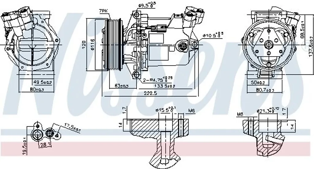 Compresseur de climatisation Nissens 890042 pour confort été voiture