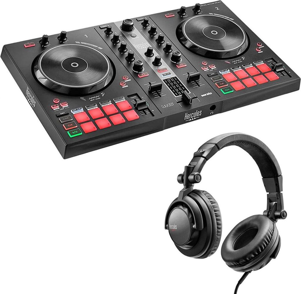 Hercules inpulse 300 MK2 + Hercules DJ45 - DJ-Controller + Kopfhörer Bundle