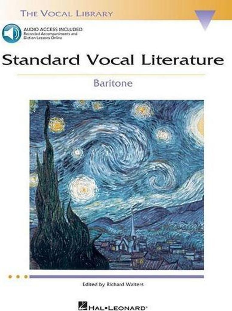 Standard Vocal Literature an Introduction to Repertoire Richard Walters Baritone Sheet Music Book 30 Art Songs and Arias for Beginners and Intermed...