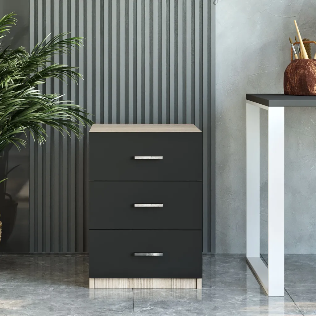 Meuble à tiroir Skye Decor chêne mélaminé robuste 44,5 cm de largeur