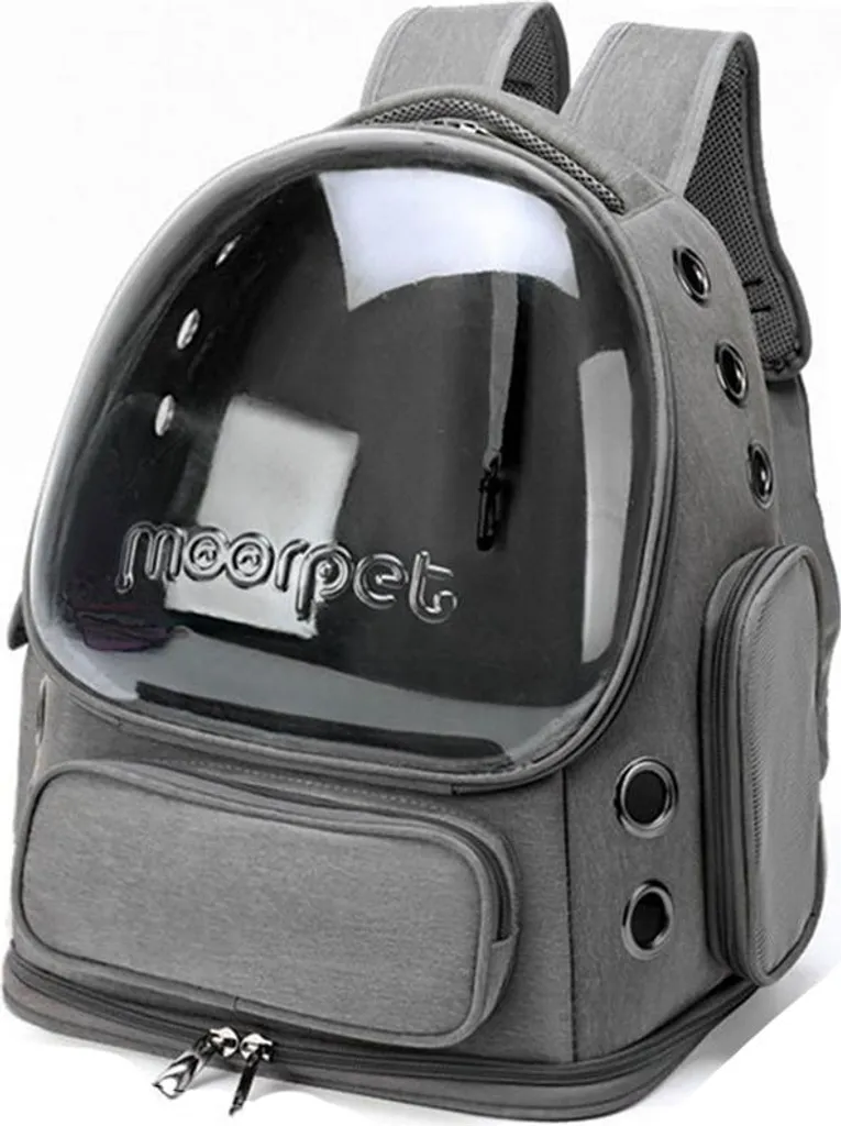 Sac à dos INF pour chat et chien - Modèle portable et aéré en Gris