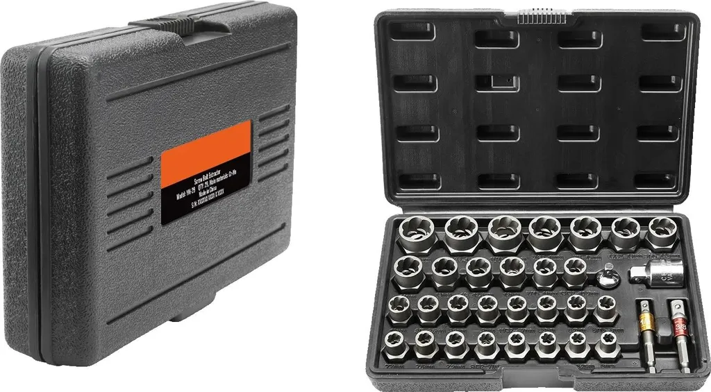 Set Estrattori Bulloni Danneggiati 29 Pezzi Cr-Mo Professionali per Officina