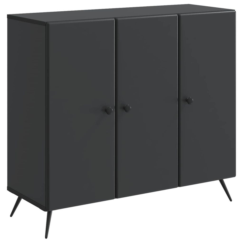 Sideboard Schwarz 89 x 34,5 x 80 cm Holzwerkstoff