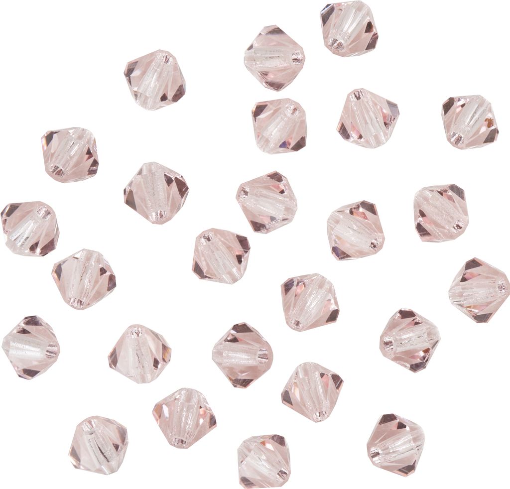 100 Perles Facettes De Bohême Preciosa 4mm - Couleur Light Rose - Fabriqué En France - Neuf