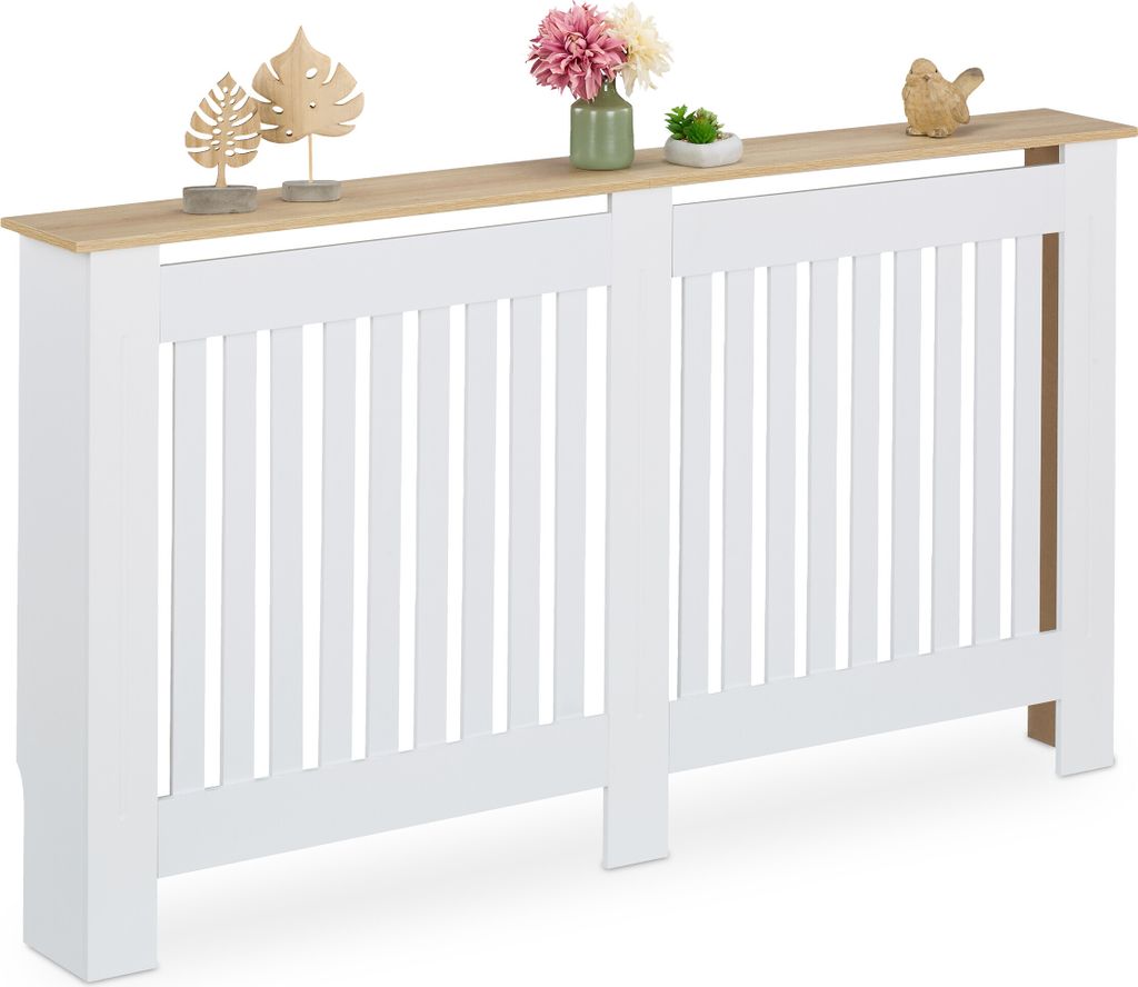Osłona grzejnika Relaxdays, żaluzjowa, HBT 83x152x19 cm, do Zdjęcie produktu 
