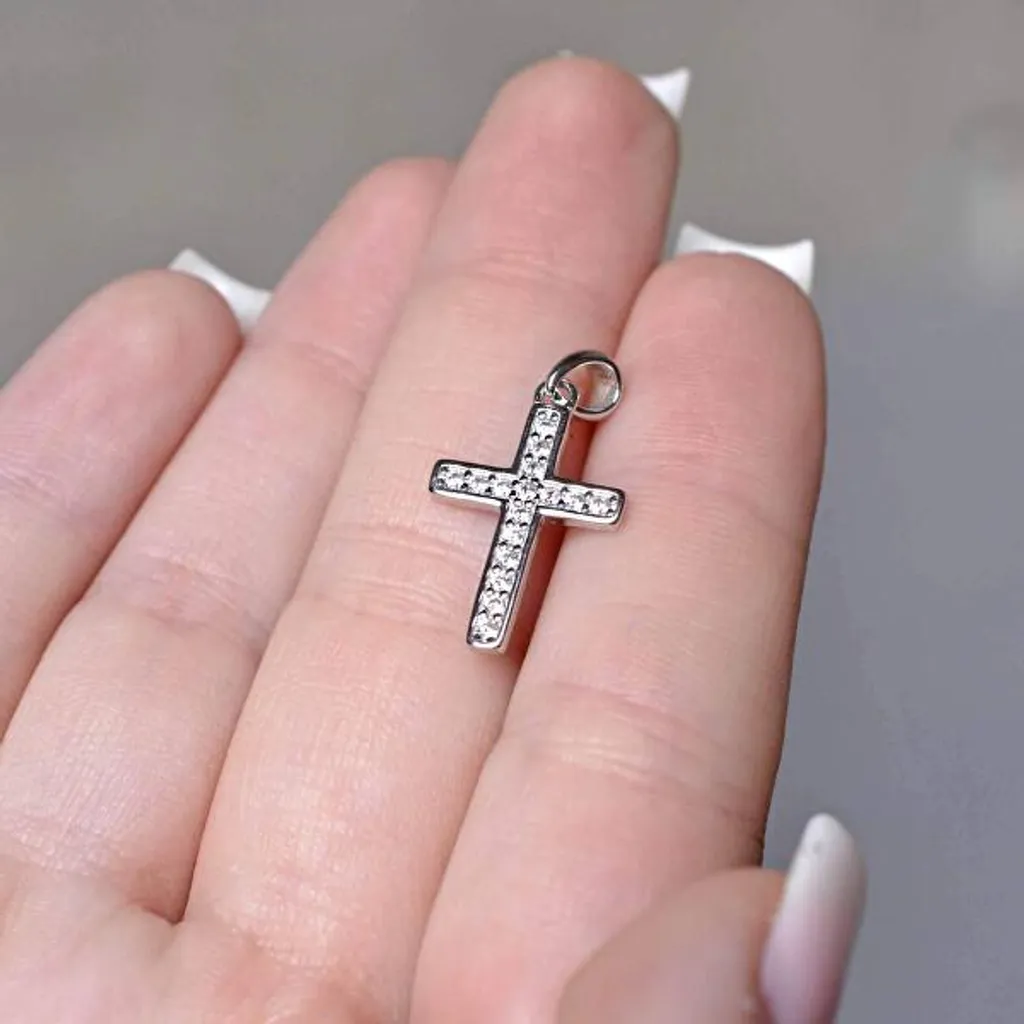 Ciondolo alla moda in argento con zirconi 14024.1