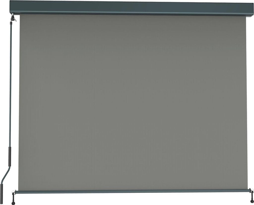 paramondo Außenrollo - Senkrechtmarkise 2000 mit Kassette & Kurbel, 1,6 x 2,5 m, anthrazit/grau Balkon- & Terrassenmarkise, UV-Schutz, wasserabwei...