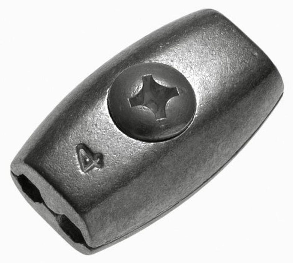 Drahtseilklemme für Seile mit 4 mm Durchmesser, oval, aus verzinktem Stahl