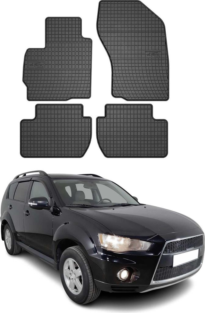 OMAC Gummi Fußmatten für Mitsubishi Outlander 2006-2012 Automatte TPE Schwarz 4x