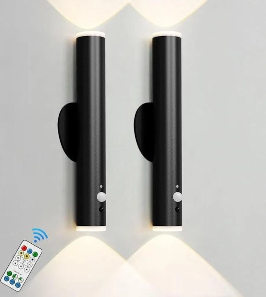 Applique LED avec 3 Couleurs et Variateur, Rechargeable USB - Pack de 2