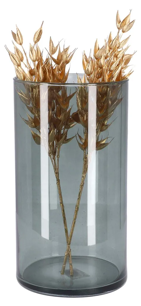 Vase en verre gris design Hakbijl cylindre stable 29 cm LEVI ESSENTIALS - 4