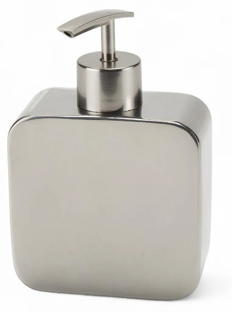 Distributeur de savon chromé Polaris en acier inoxydable avec bec verseur