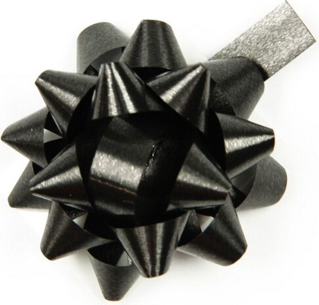 10 Geschenkschleifen Rosetten 4cm , Farbe:schwarz Produktbild 