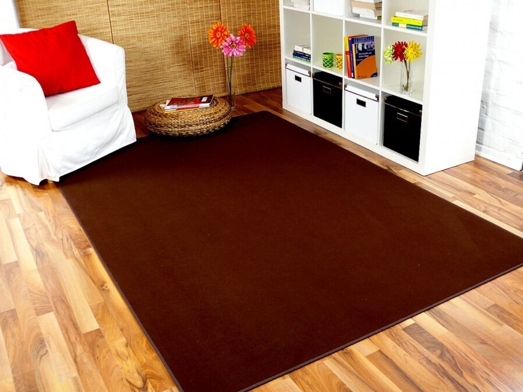 Basic Velours Teppich Carla Braun in 17 Größen, Größe:80x320 cm