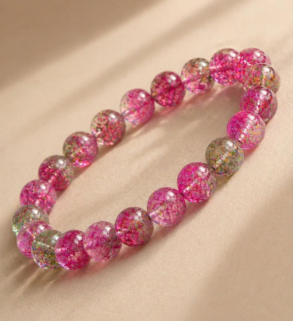 Armband Amethyst Bergkristall Rauchquarz Kakoxenit Lepidokrozit 120ct 19