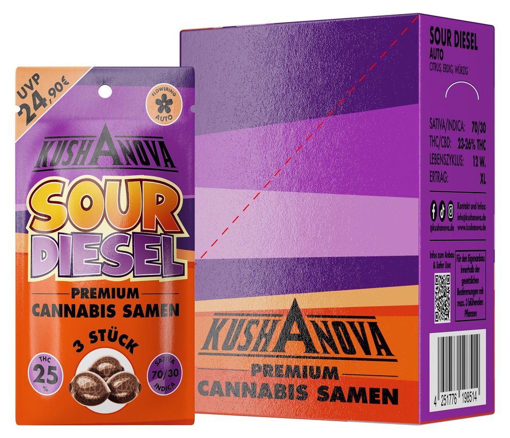 Sour Diesel Saatgut-Set mit 3 automatisch blühenden Samen Produktbild 