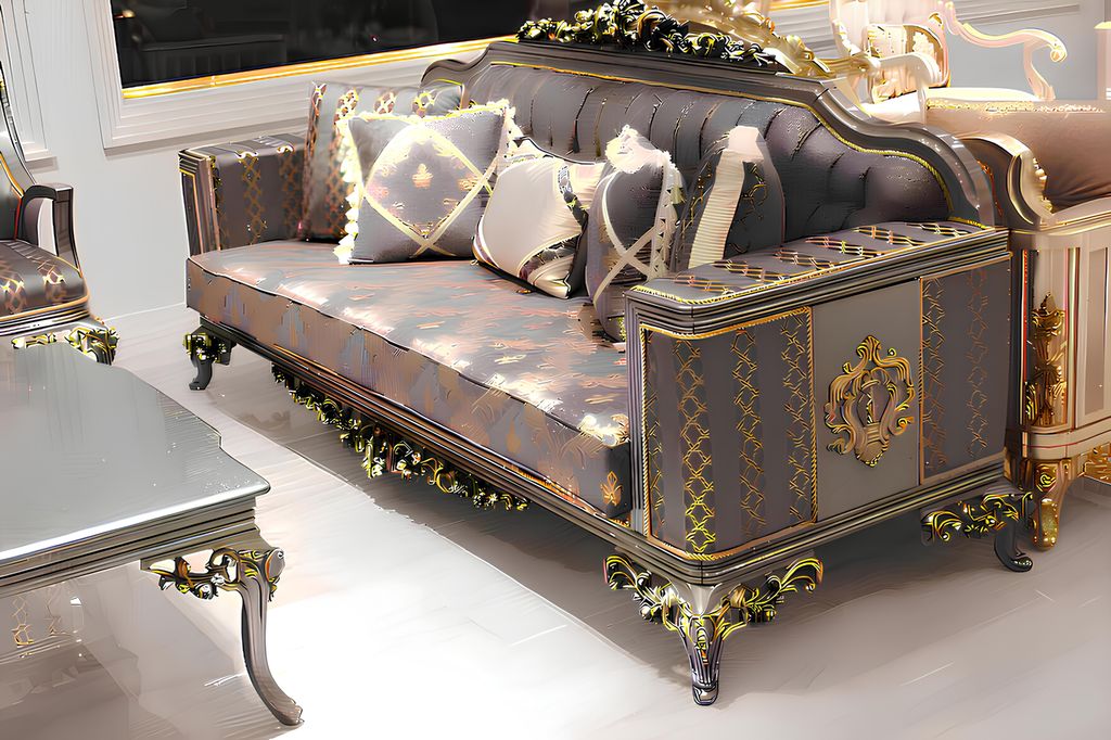 Deluxe Wohnzimmer Sofa Set 3+3 Sitzer Modern Sofa Elegantes Wohnzimmer