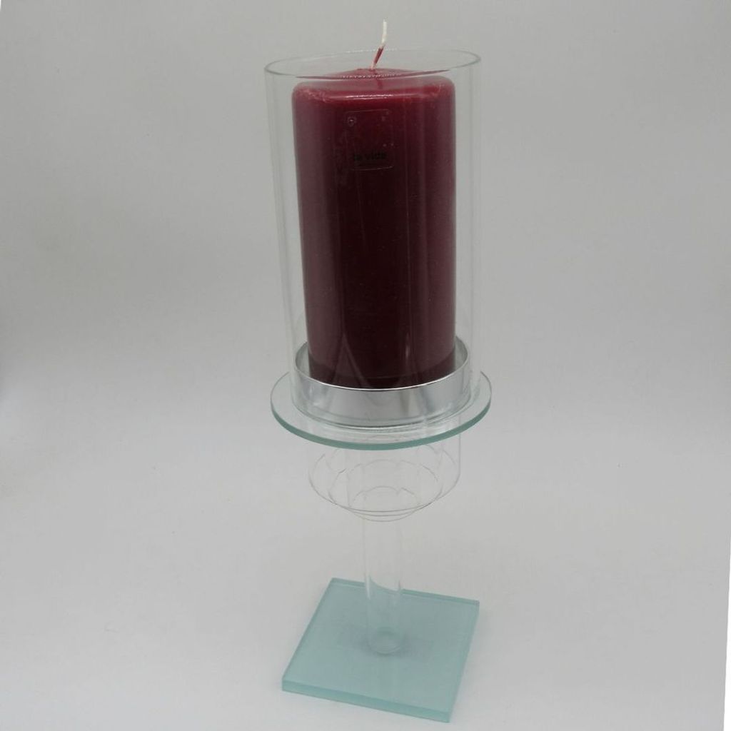 Kerzenständer Teelichthalter Glas Kerzenhalter Windlicht Kerzen H31,5 cm