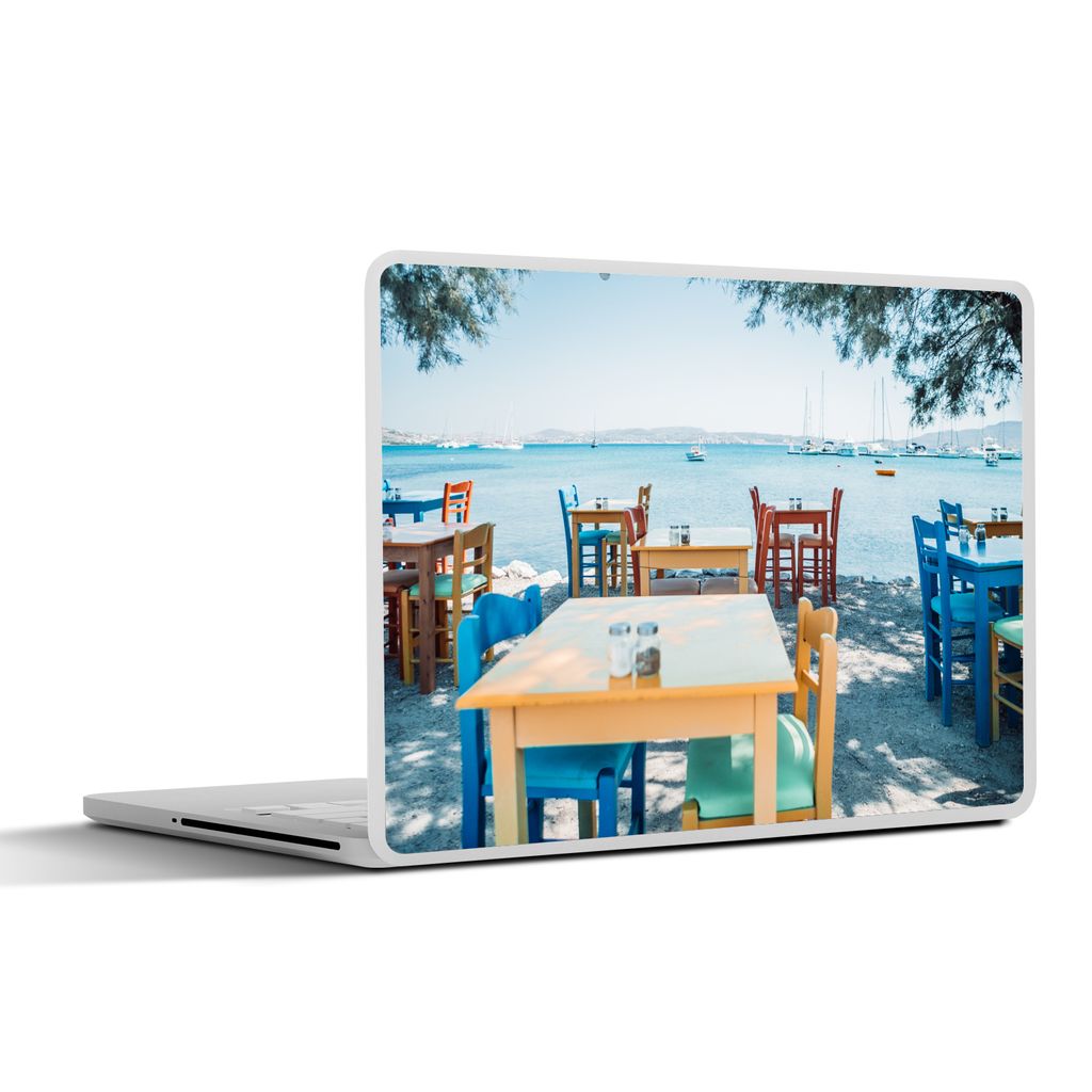 MuchoWow Laptop Aufkleber Sticker Cover Terrasse - Kreta - Griechenland 36.5x27.5 cm - Laptop-Sticker