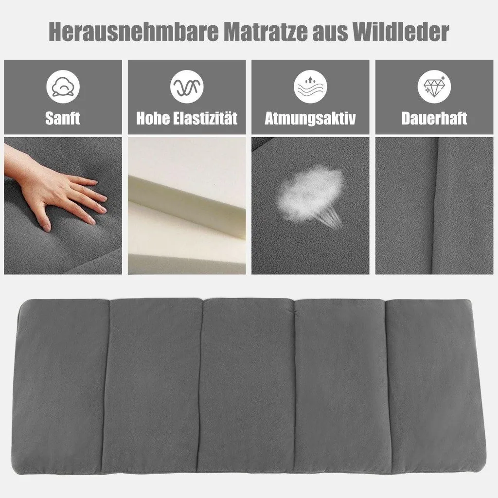 Lit de camping réglable 185 cm avec matelas épais et structure robuste - 5