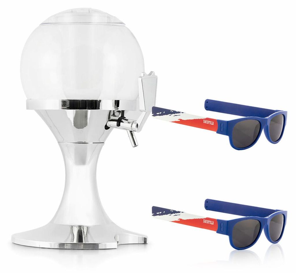 Pack Bierkühler-Spender InnovaGoods und 2 faltbare Sonnenbrillen Sunfold France