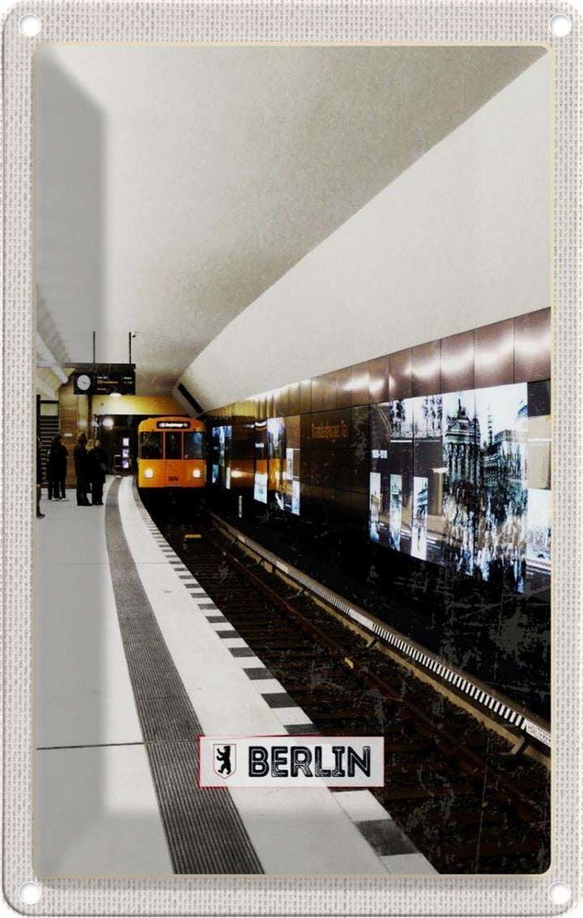 vianmo Blechschild 30x20 cm Berlin Deutschland U-Bahn Bildmotiv Reisemotiv Abenteuer Reisen Urlaub