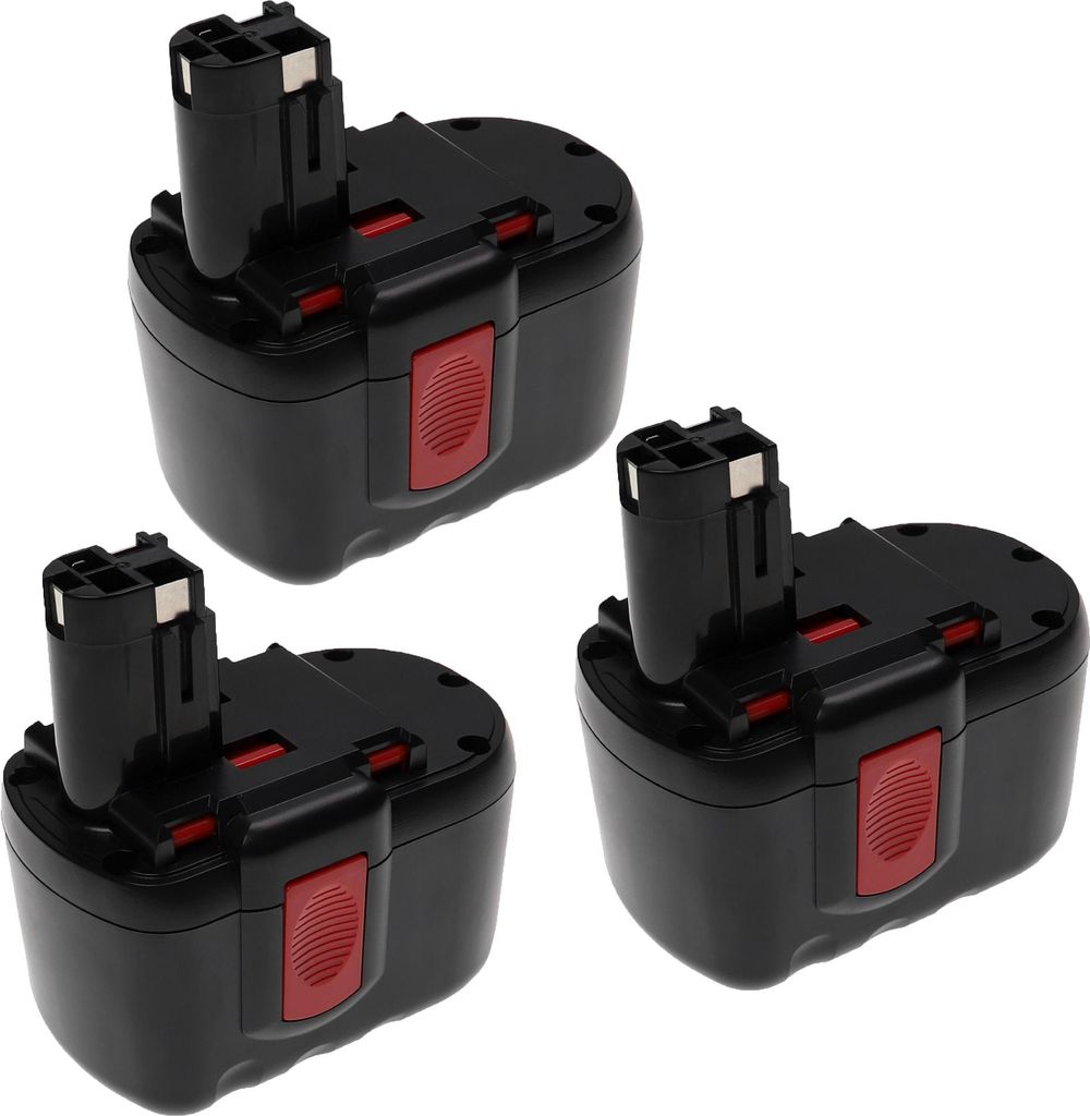 EXTENSILO 3x Akku kompatibel mit Bosch GBH24VF, GBH-24V, GSA 24VE, GMC 24V, GSA 24V, GKS 24V, GLI 24V, GCM24V, GKG 24V Werkzeug (3300 mAh, NiMH, 24 V)