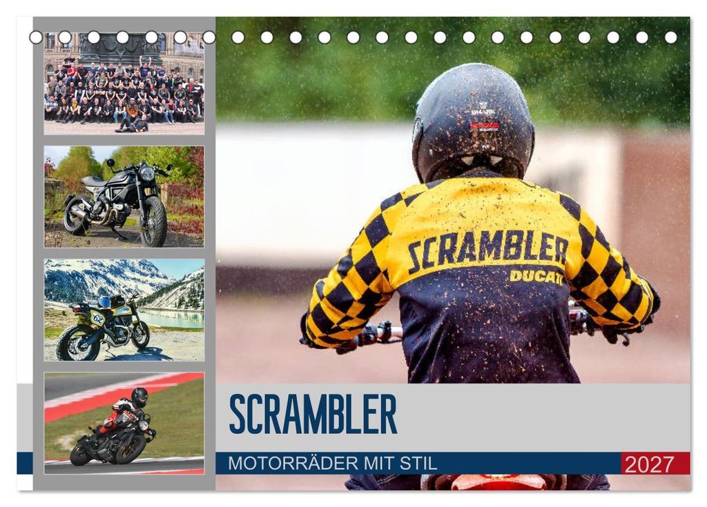 Scrambler Motorräder mit Stil (Tischkalender 2027 DIN A5 quer), CALVENDO Monatskalender