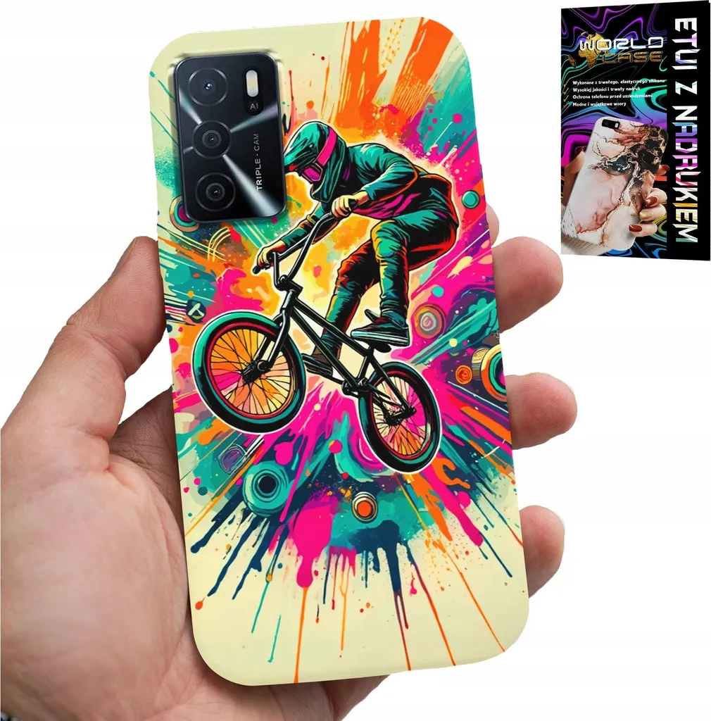 Custodia per Oppo A16 / A16S / A54S - Bici Bmx Triki Sport + Vetro