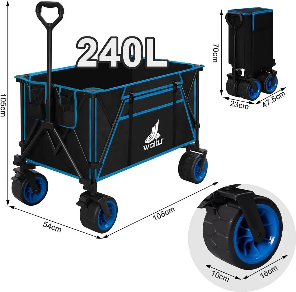 Chariot de transport grande capacité Rootz Ultimate - Pliable et solide