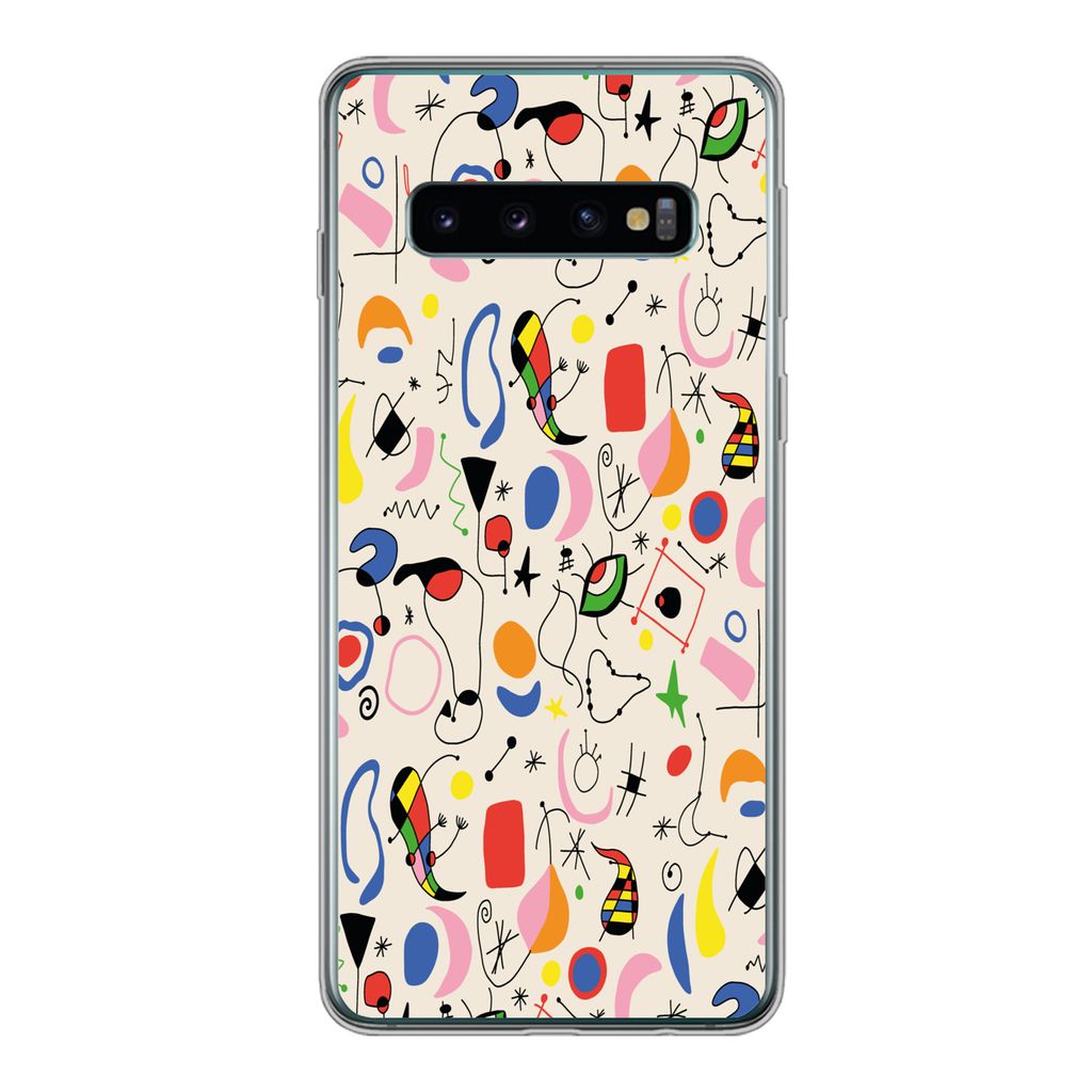 MuchoWow Handyhülle Schutzhülle Hülle für Samsung Galaxy S10 Muster - Abstrakt - Kunst Silikon Softcase Handy Hülle - Handytasche
