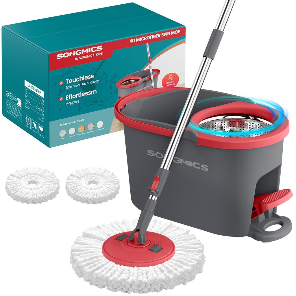 SONGMICS Sada na mytí podlah s košem na odstřeňování, mop Obrázek produktu 