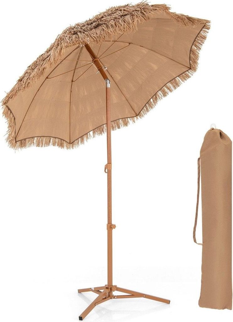 Parapluie de plage style hawaïen avec support pliable & Image du produit 
